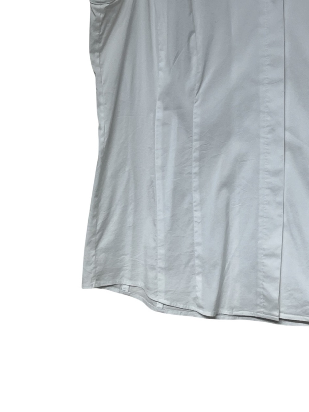 Misook white stretch cotton sleeveless collared button front top - Picture 5 of 9